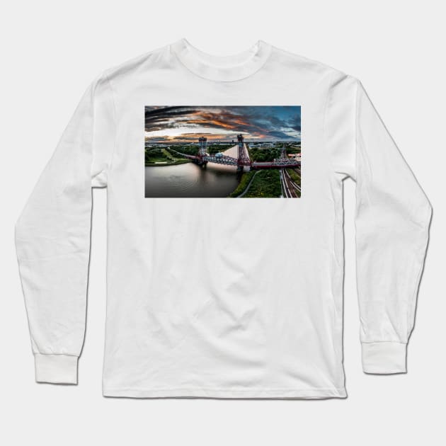 Newport Bridge, Middlesbrough Long Sleeve T-Shirt by davehudspeth